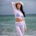 White See Through Cover up Two Piece Set Top And Pants Swimwear