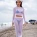 White See Through Cover up Two Piece Set Top And Pants Swimwear