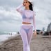 White See Through Cover up Two Piece Set Top And Pants Swimwear