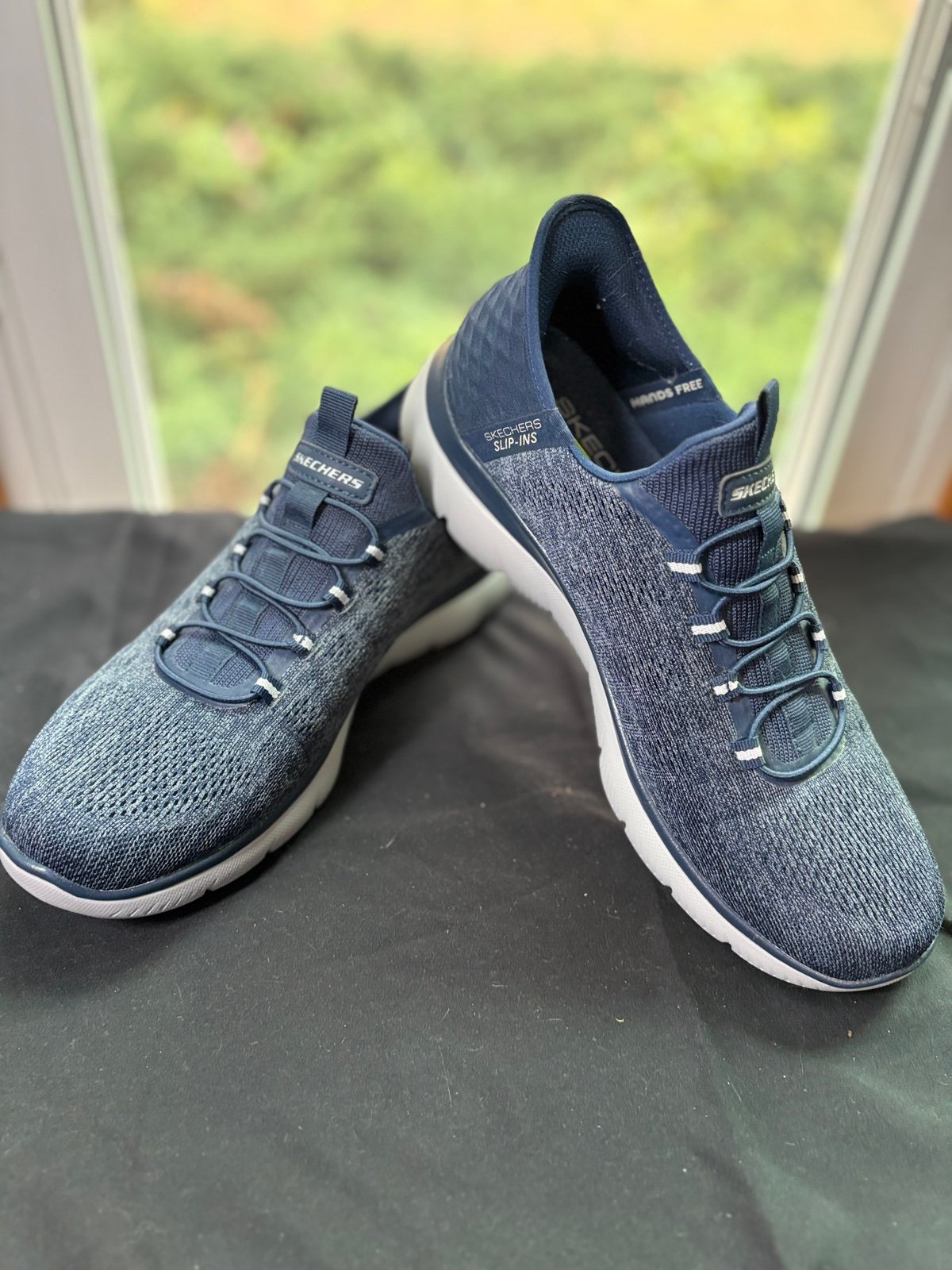 Skechers Shoes Slip Ins Men's Size 10.5 Navy Hands Free Memory Foam 232469