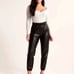 Abercrombie Women’s Leather Joggers w/ pockets, Black, Large