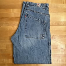 Vintage Levis Dry Goods Jeans Two Horse Brand Ultra Baggy Fit Light Wash Skater