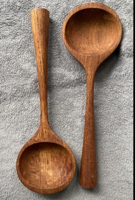 Pr of Teak Richard Nissen Denmark Large Teak Spoons