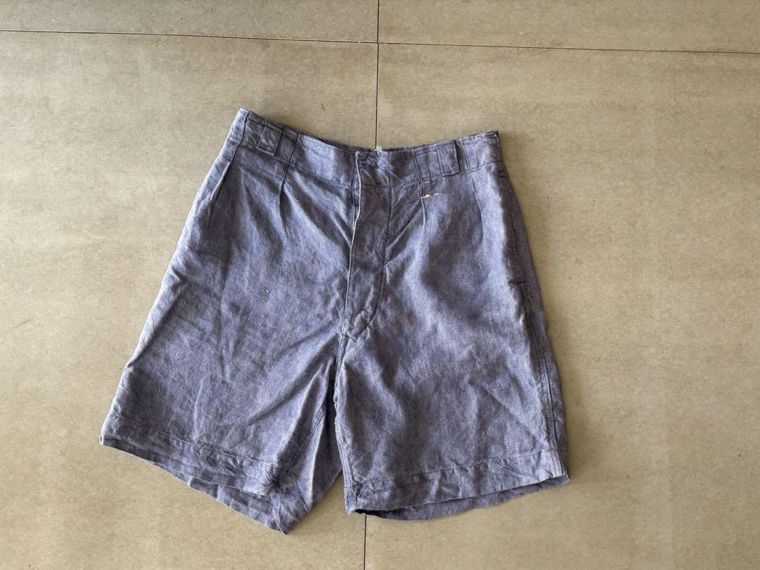 50s French Army Pure Linen Shorts