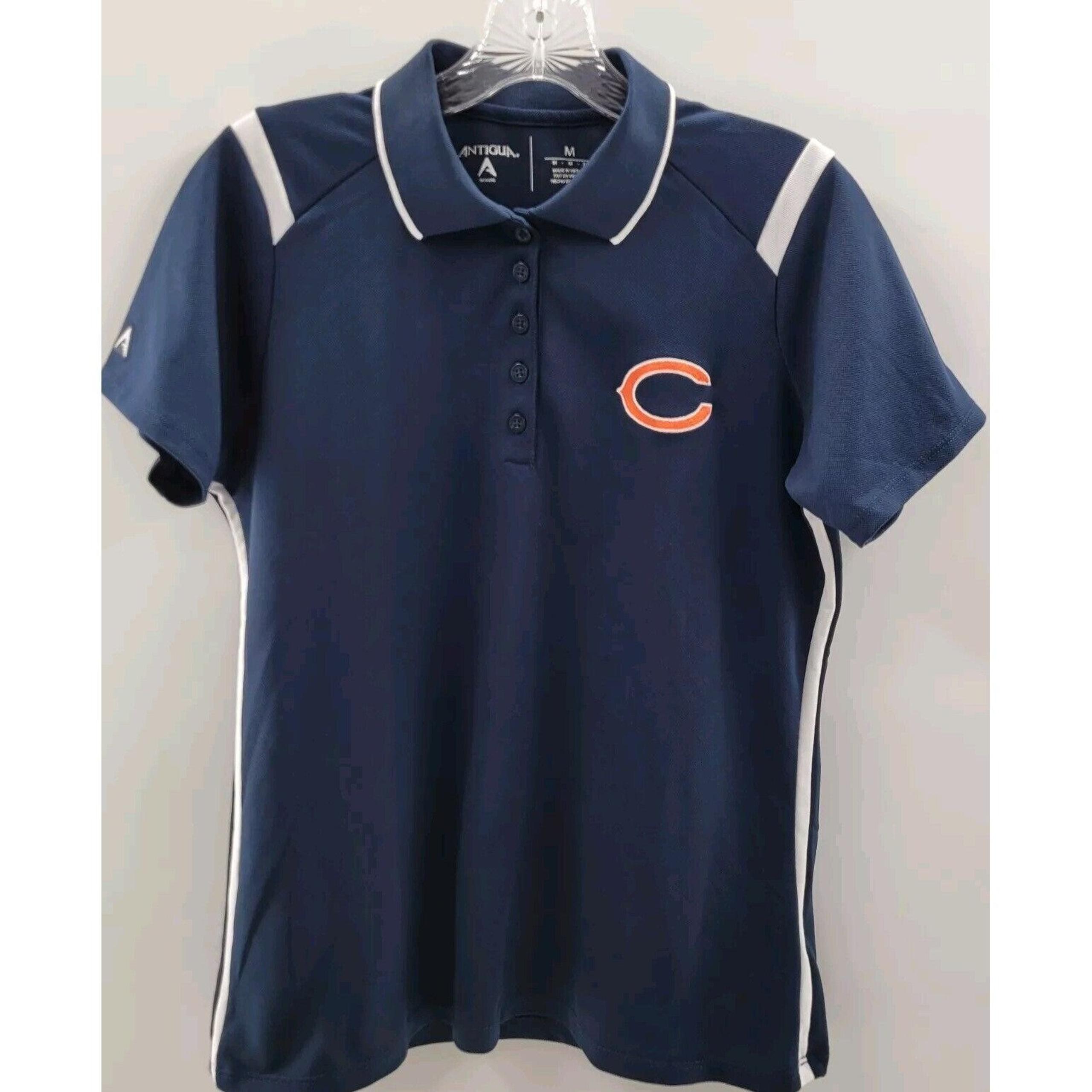 Woman's Chicago Bears Polo Blue Embroidered Shirt SIZE M - Antigua