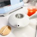 Porcelain Teapot with Bamboo Lid, Matte White