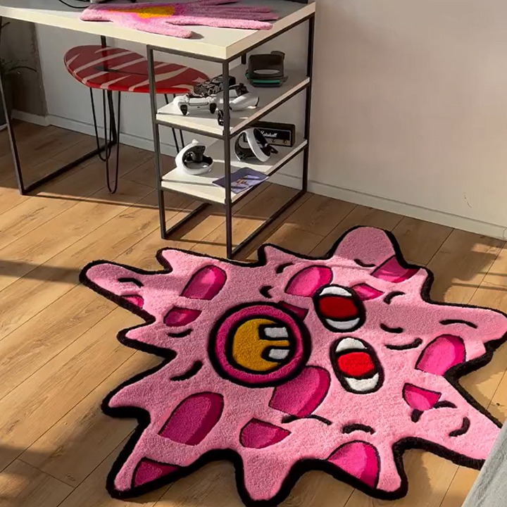 2pc Simple Irregular Plush Carpet Home, Soft Carpet Creative Living -fff9
