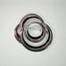 Vintage Crown Trifari Signed 50s Silver Tone Black Painted Abstract Pin Brooch