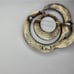 Vintage Crown Trifari Signed 50s Silver Tone Black Painted Abstract Pin Brooch