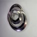 Vintage Crown Trifari Signed 50s Silver Tone Black Painted Abstract Pin Brooch