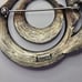 Vintage Crown Trifari Signed 50s Silver Tone Black Painted Abstract Pin Brooch
