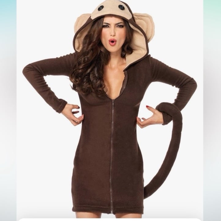 Leg Avenue Women's Plus Size Cozy Monkey Costume Brown