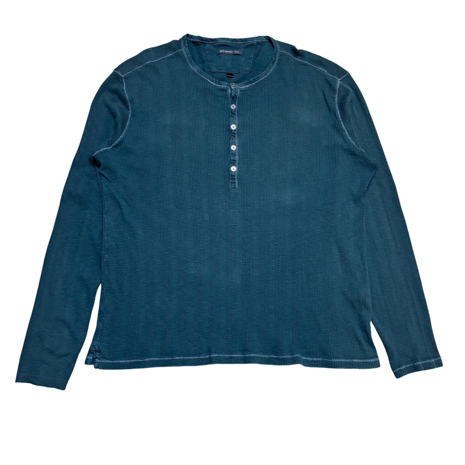 John Varvatos Star USA Thermal Waffle Knit Henley LS Shirt Men's 2XL