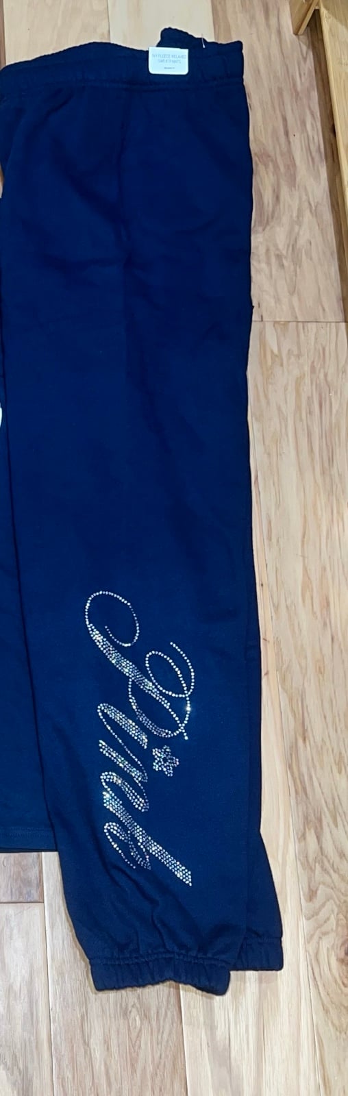 VS PINK BLING NAVY NOIR SWEATPANTS SIZE MEDIUM