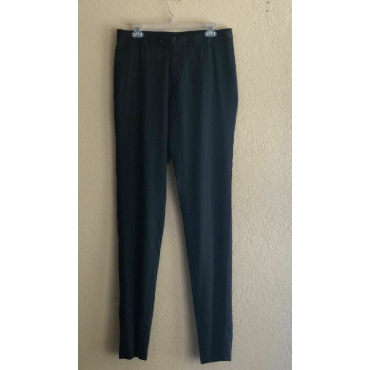Ron Tomson Mens Black Satin Dress Pants