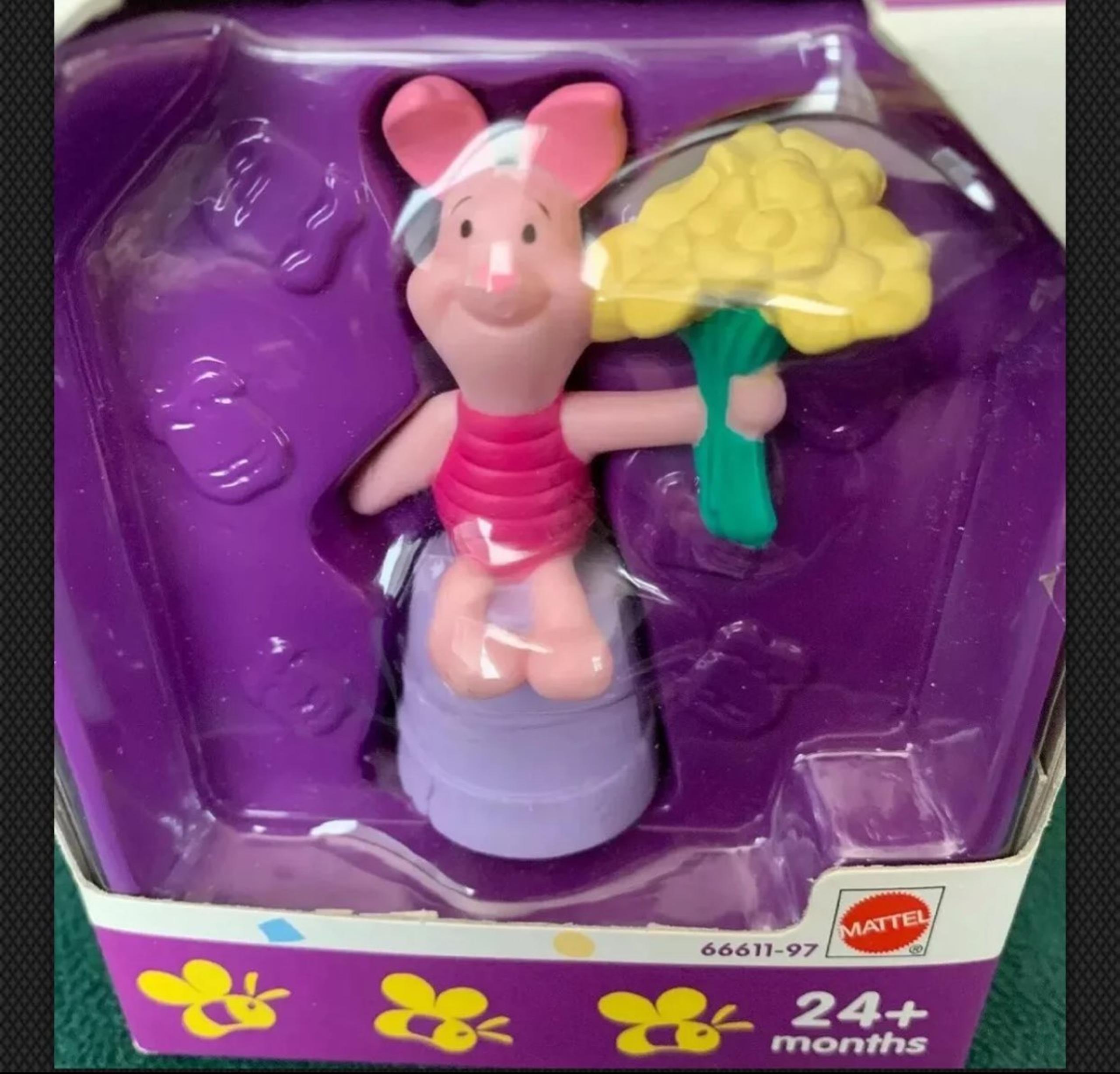 Pooh Piglet on a Flower Pot Figurine New