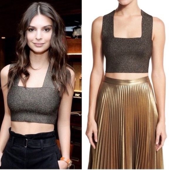 A.L.C XS Ali bronze gold metallic tank top