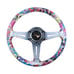 NEW JDM UNIVERSAL 350MM STICKERBOMB Acrylic Deep Dish 6 Holes Steering Wheel