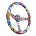NEW JDM UNIVERSAL 350MM STICKERBOMB Acrylic Deep Dish 6 Holes Steering Wheel