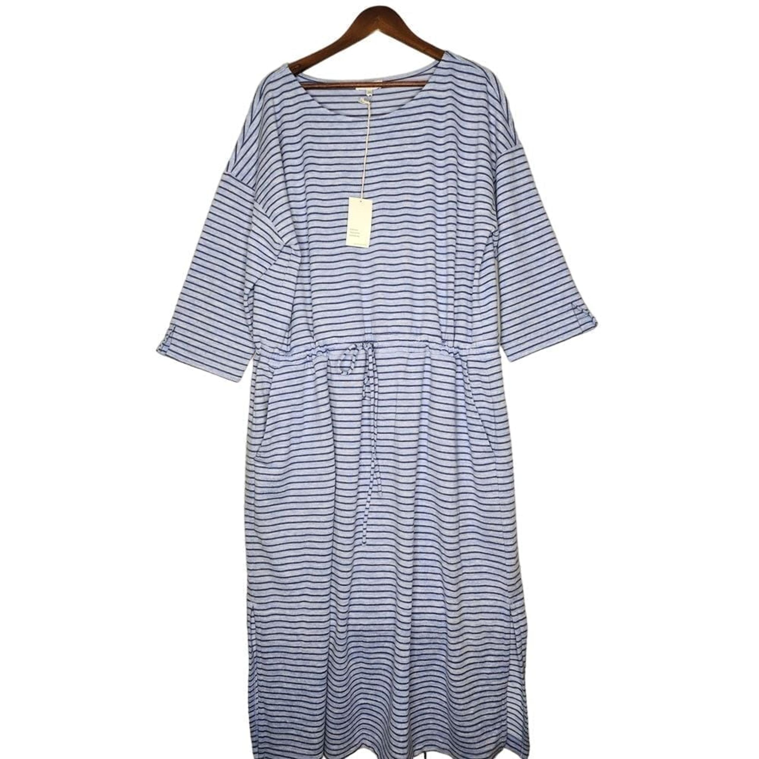 Haven Womans Loungewear Dress Size XXL Blue Cinched Waist Side Pockets NWT