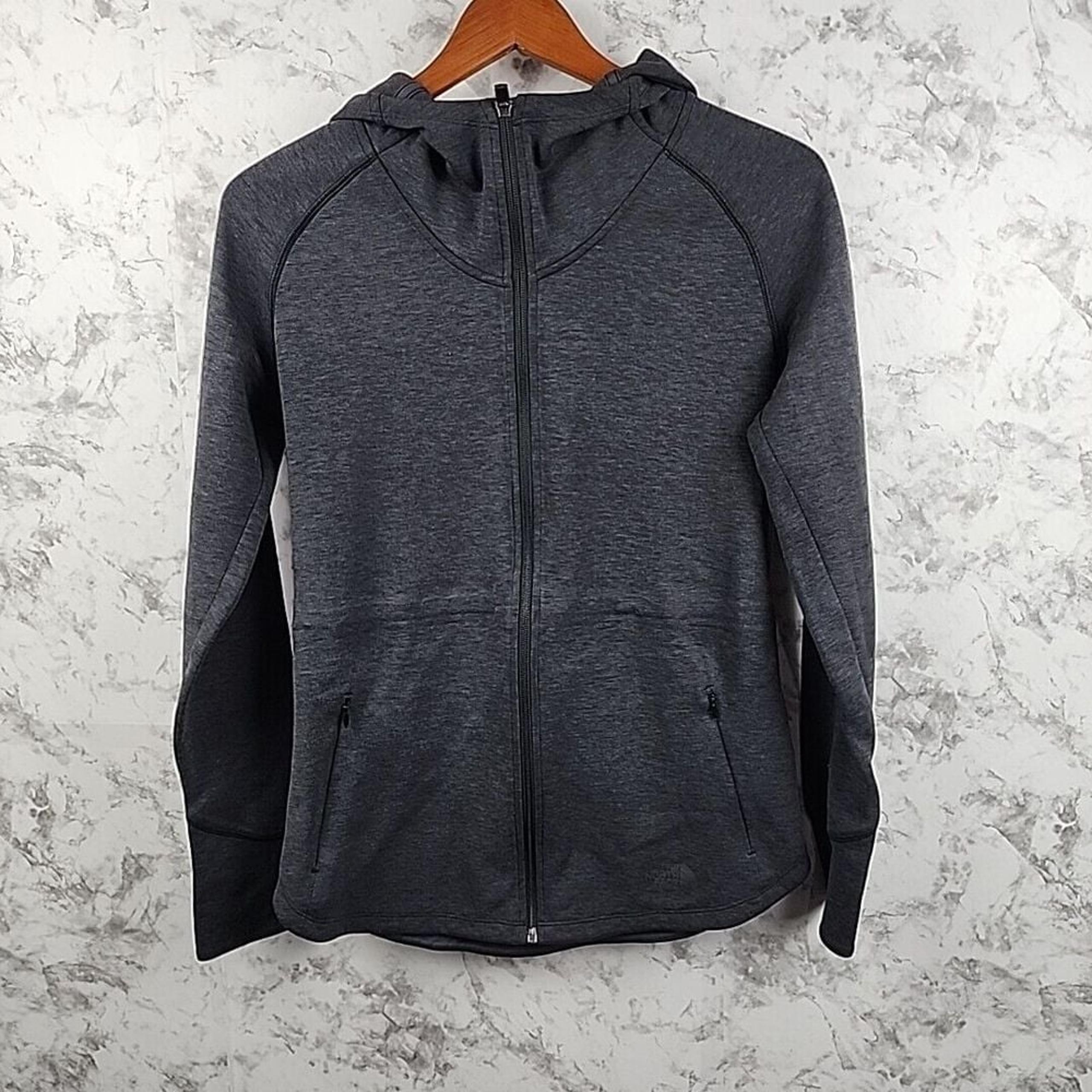 The North Face Full Zip Womens Hoodie Sweatshirt Size Small Grey Zipper Pockets