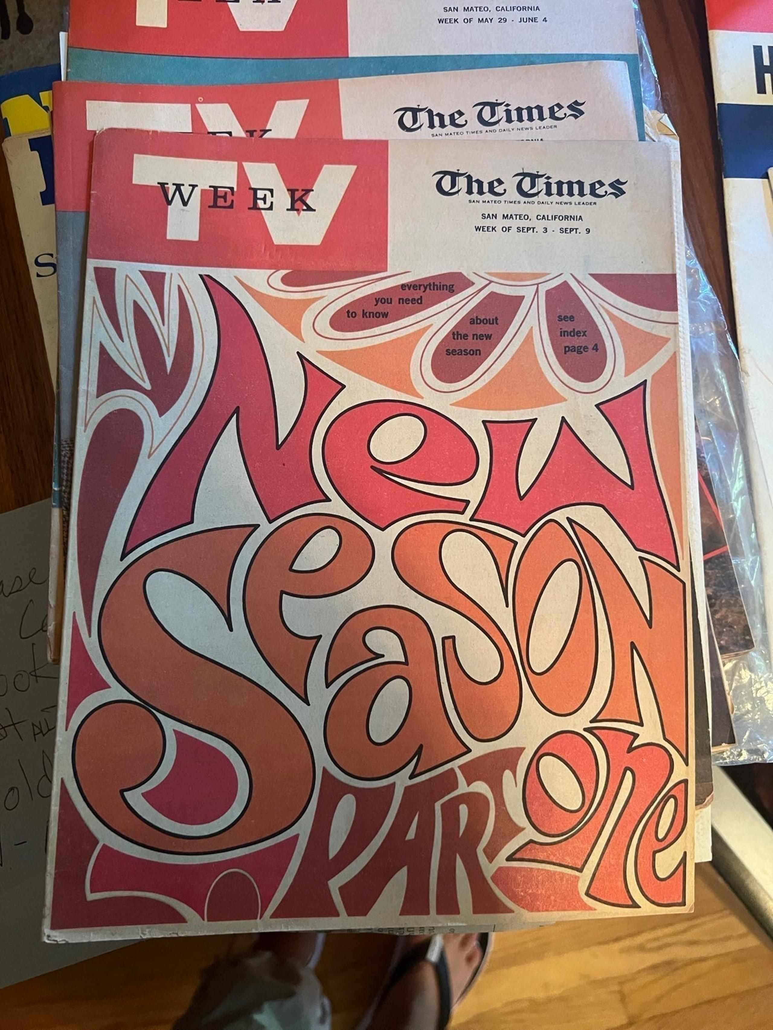 3 Vintage 1960’s TV Magazines from Times Newspaper