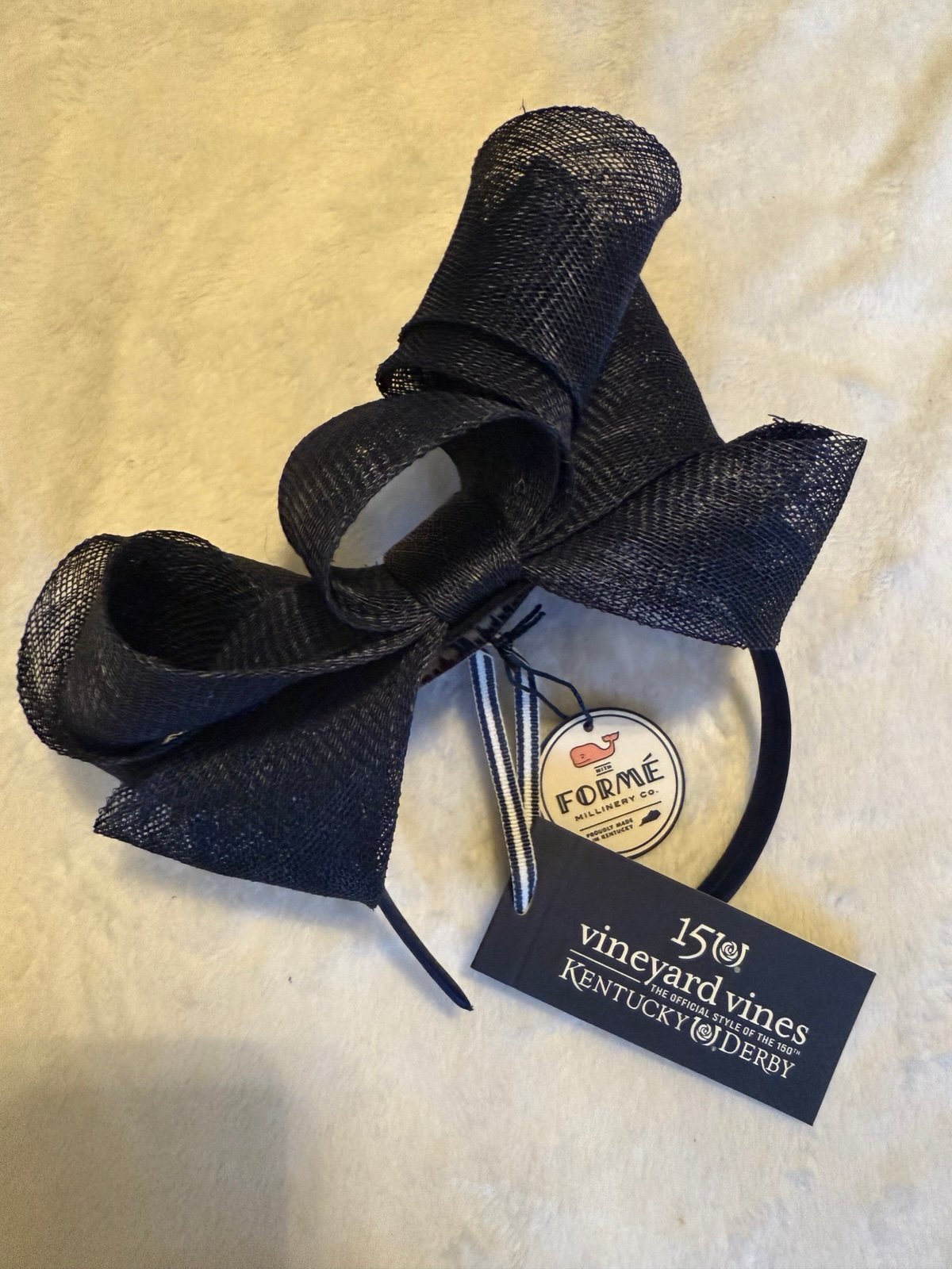 Vineyard Vines Kentucky Derby 150 Navy Fascinator Bow