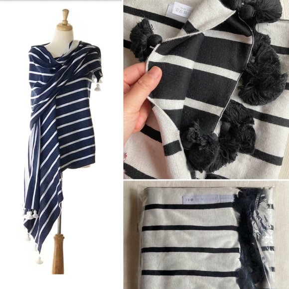 NWT DEMILUNE DESIGNS ANTIBES BLACK/WHITE WRAP