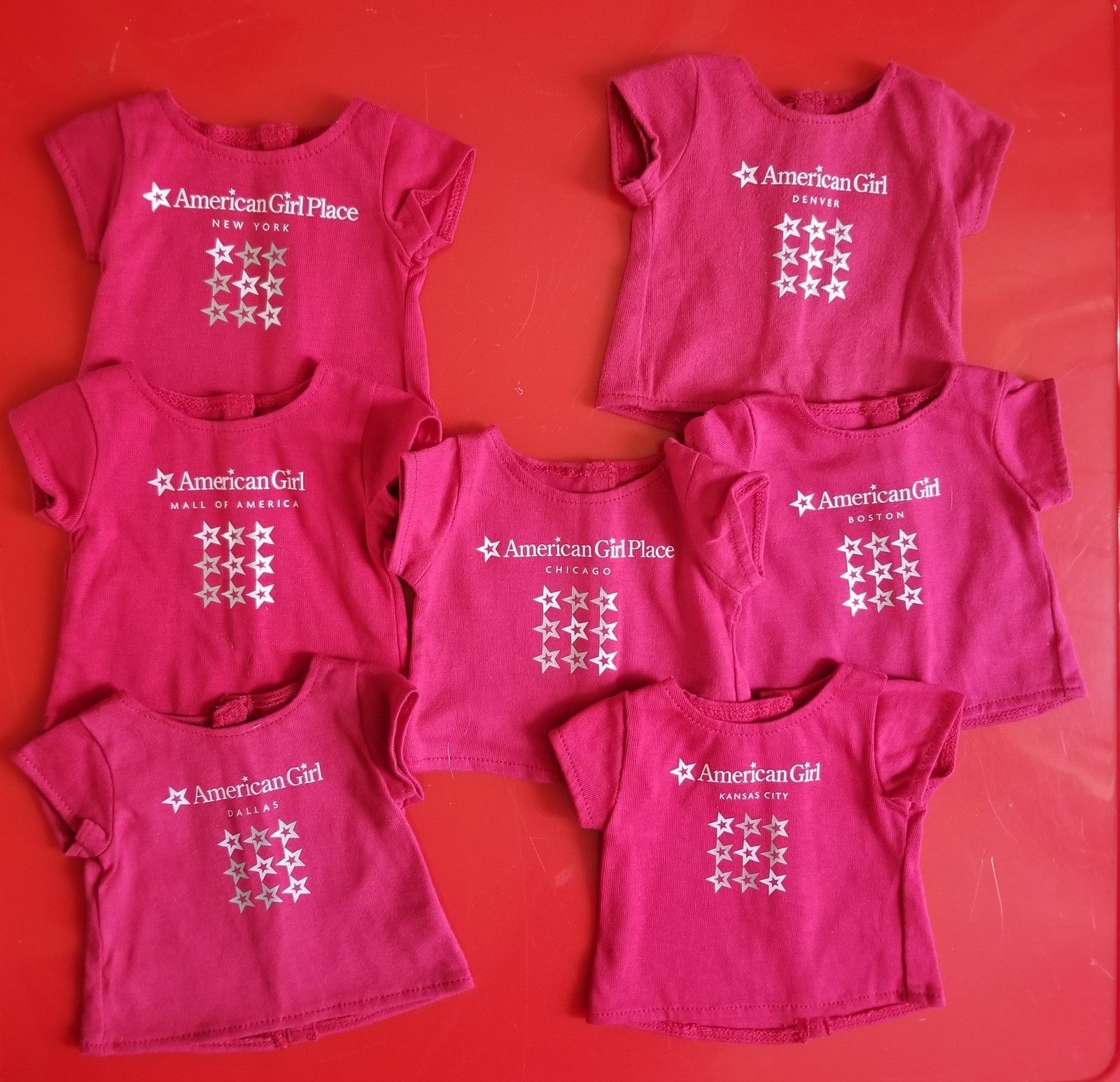 American girl 7 t-shirts different cities