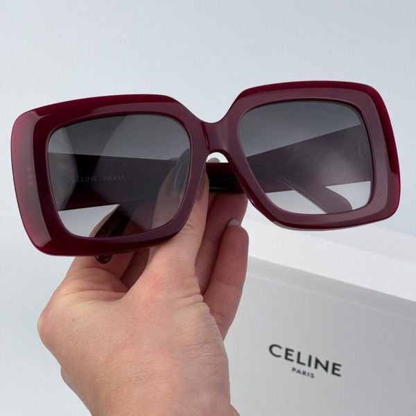 Celine CL40263F 69B 3 DOTS BRAND NEW Sunglasses Bordeaux Gradient Smoke Women