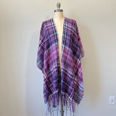 NWT WOOLRICH Plaid Ultra Soft Cozy Blanket Wrap Shawl Poncho in Becca