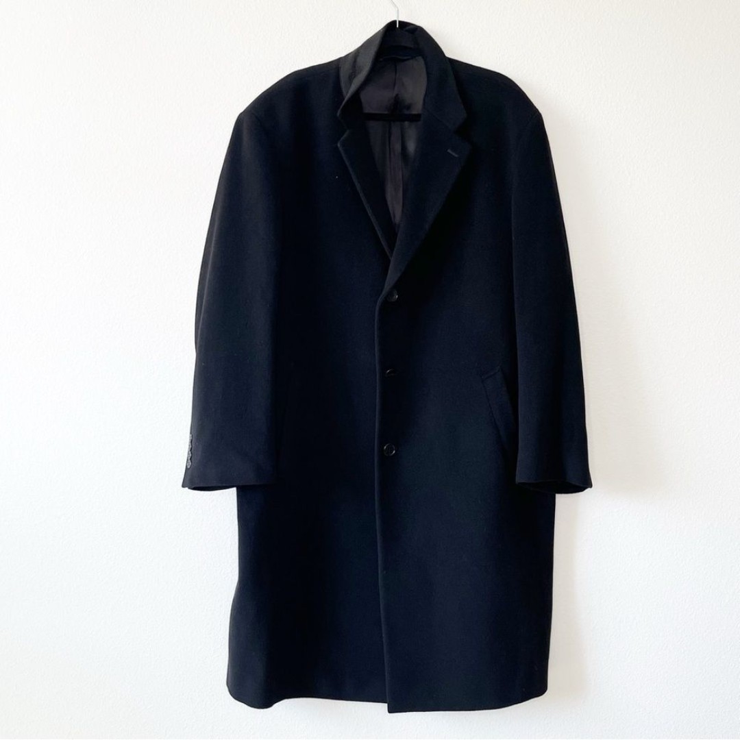 Brooks Brothers 346 Black Wool & Cashmere Blend Luxury Coat Size 48R