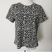 Anthropologie Eri + Ali Black & White Wild Leopard Crewneck Top Size Large