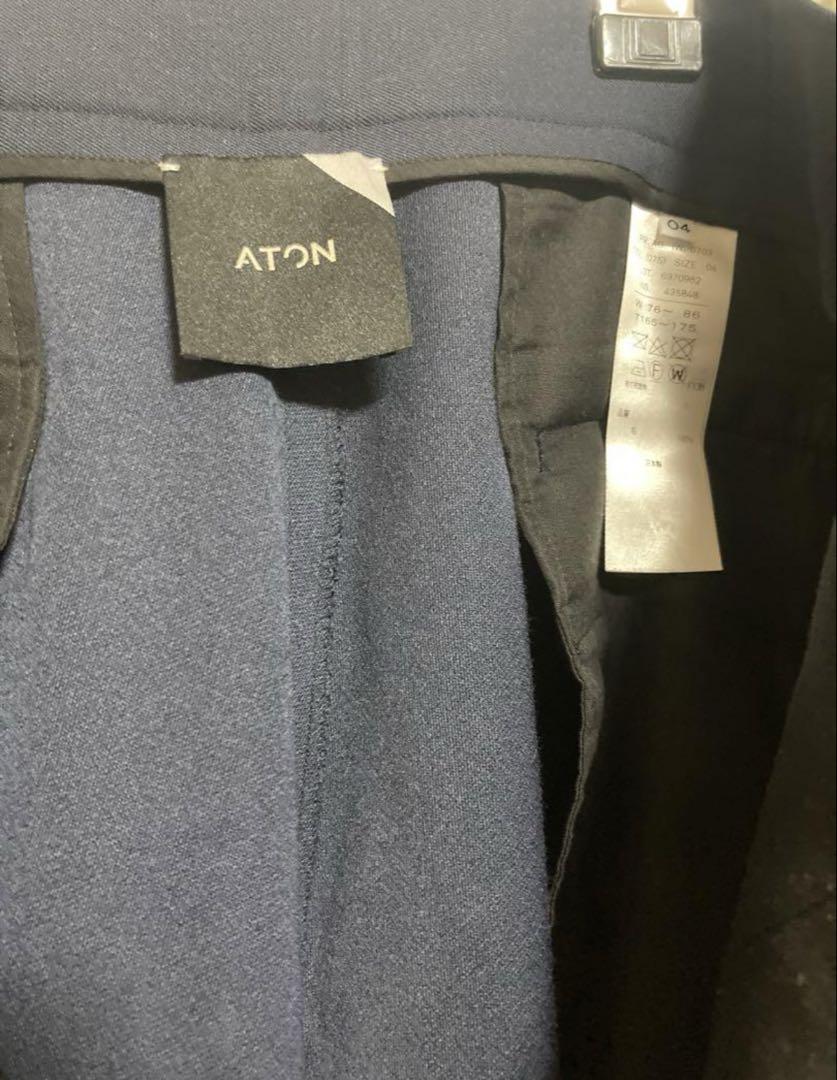 ATON BACK SATIN FIELD CARGO PANTS NAVY