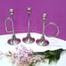 Horn Candle Holders, Vintage Silvestri SIlvertone Candle Holder set of 3 Horns