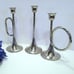 Horn Candle Holders, Vintage Silvestri SIlvertone Candle Holder set of 3 Horns