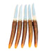 Sheffield Steak Knives Regent Stainless England Horn Bone Handle 5 Piece Vintage