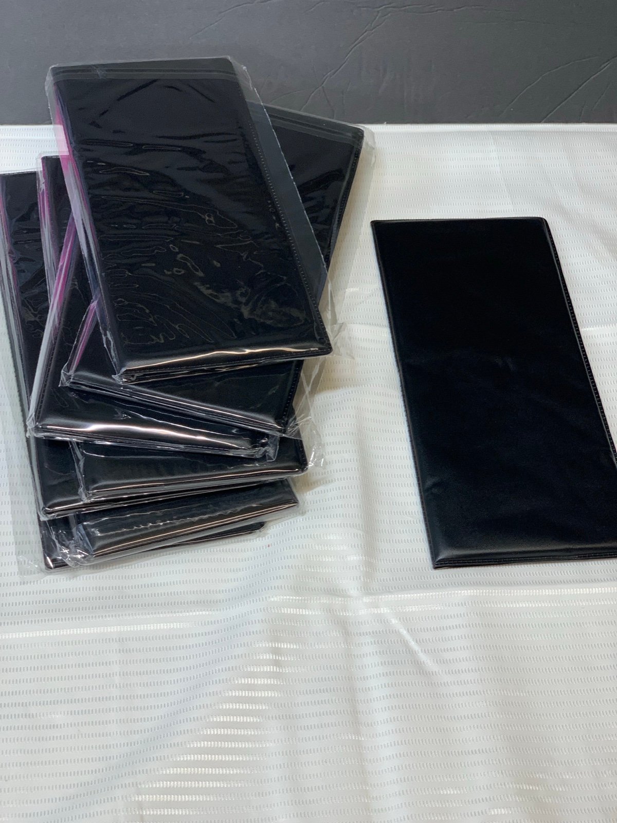 Restaurant Waitstaff Waiter Waitress Double Panel Check Holder (Black)set of 8