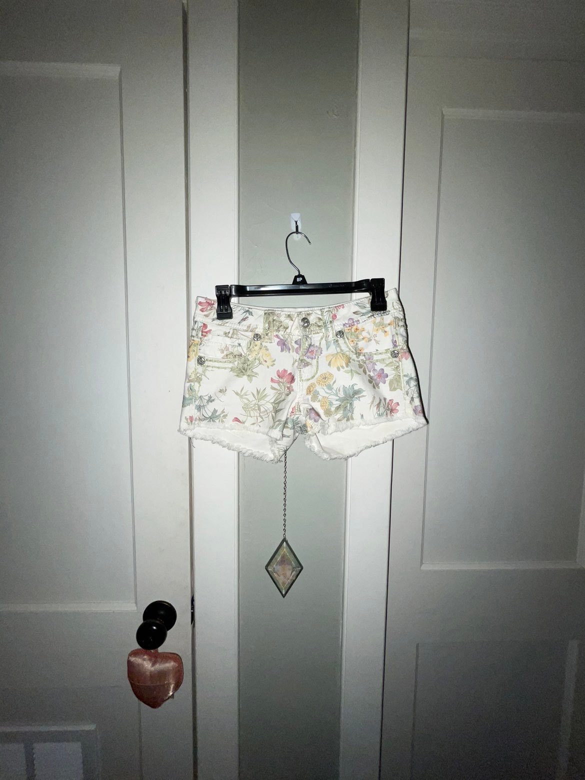 Miss Me cargo floral jean booty shorts