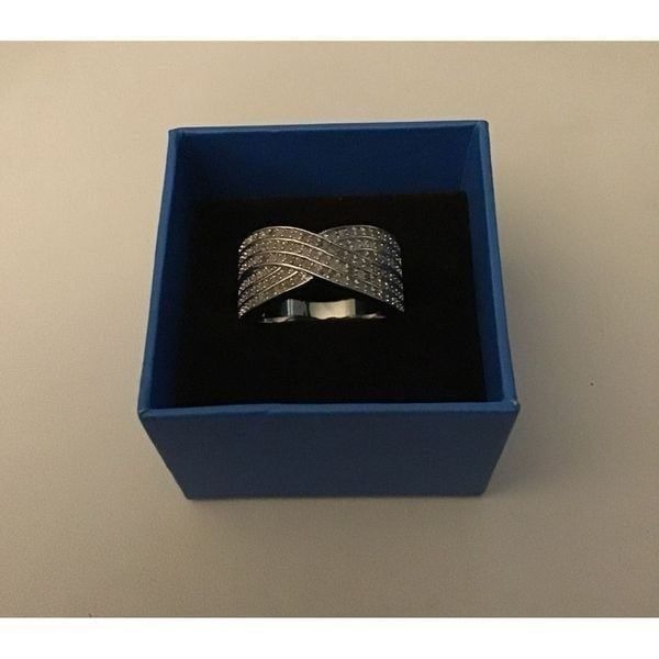 NEW~ 1 Ct. Rose Cut Genuine Diamond Swirl Crossover Ring Sz 8