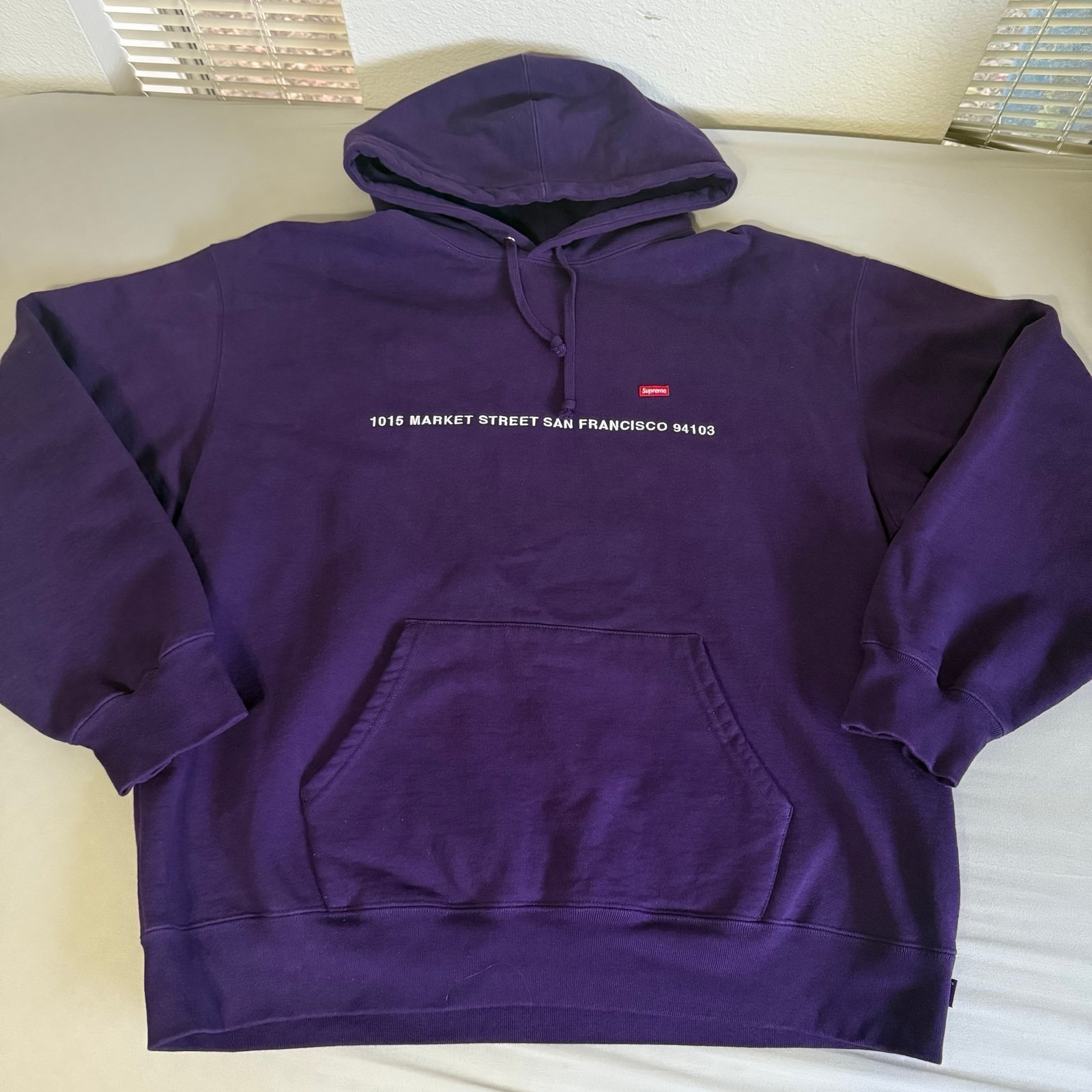 Supreme San Francisco shop small box hooded sweatshirt (Dark purple) XL