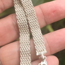 Vintage solid sterling silver mesh bracelet 7” weight 16.68 grams heavy