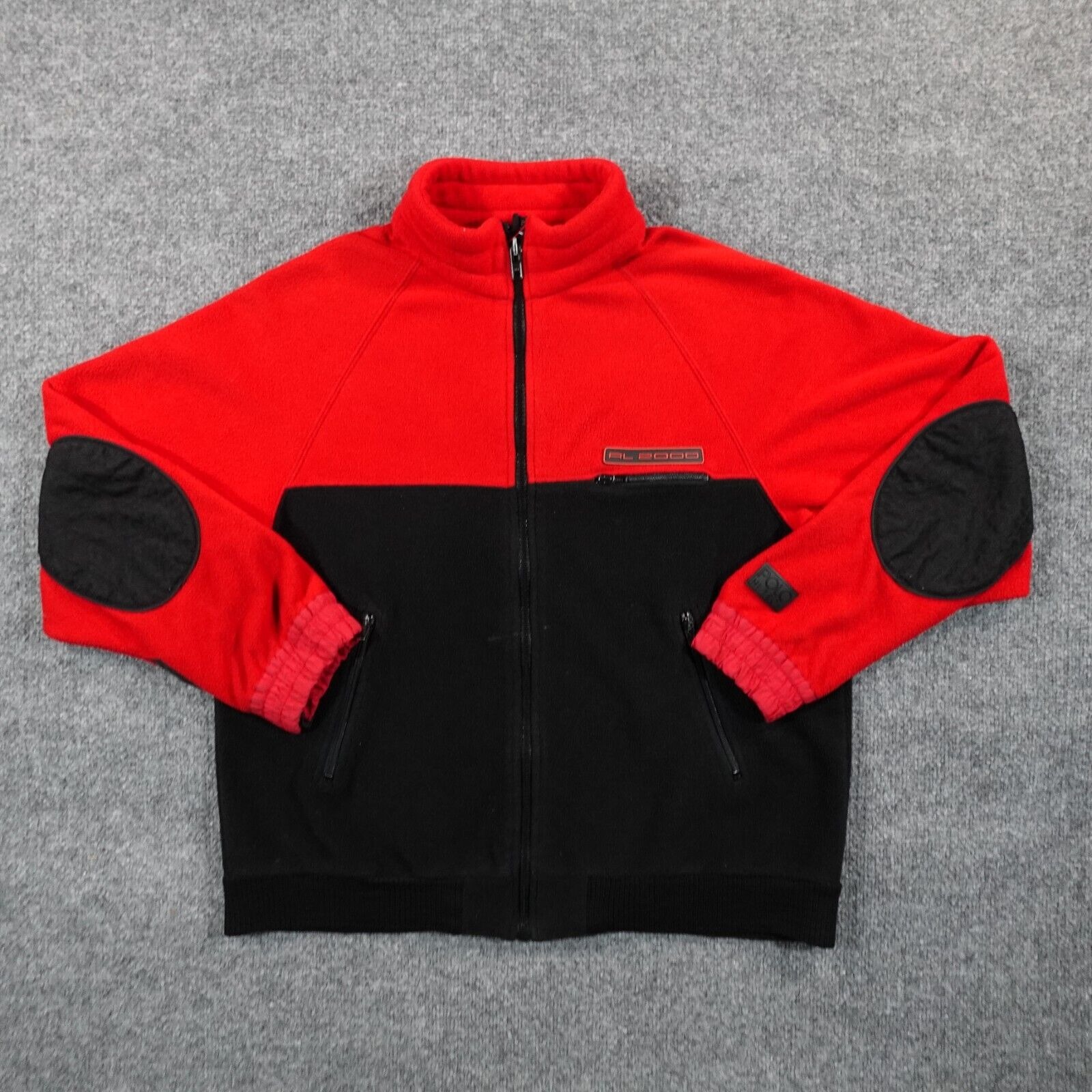 VTG Polo Ralph Lauren Jacket L Red Hi Tech RL2000 Zip Fleece USA 12725