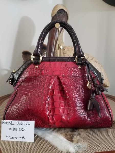 Brahmin Louise Rose in Ruby Tri Texture 75th Anniversary Limited Edition Handbag
