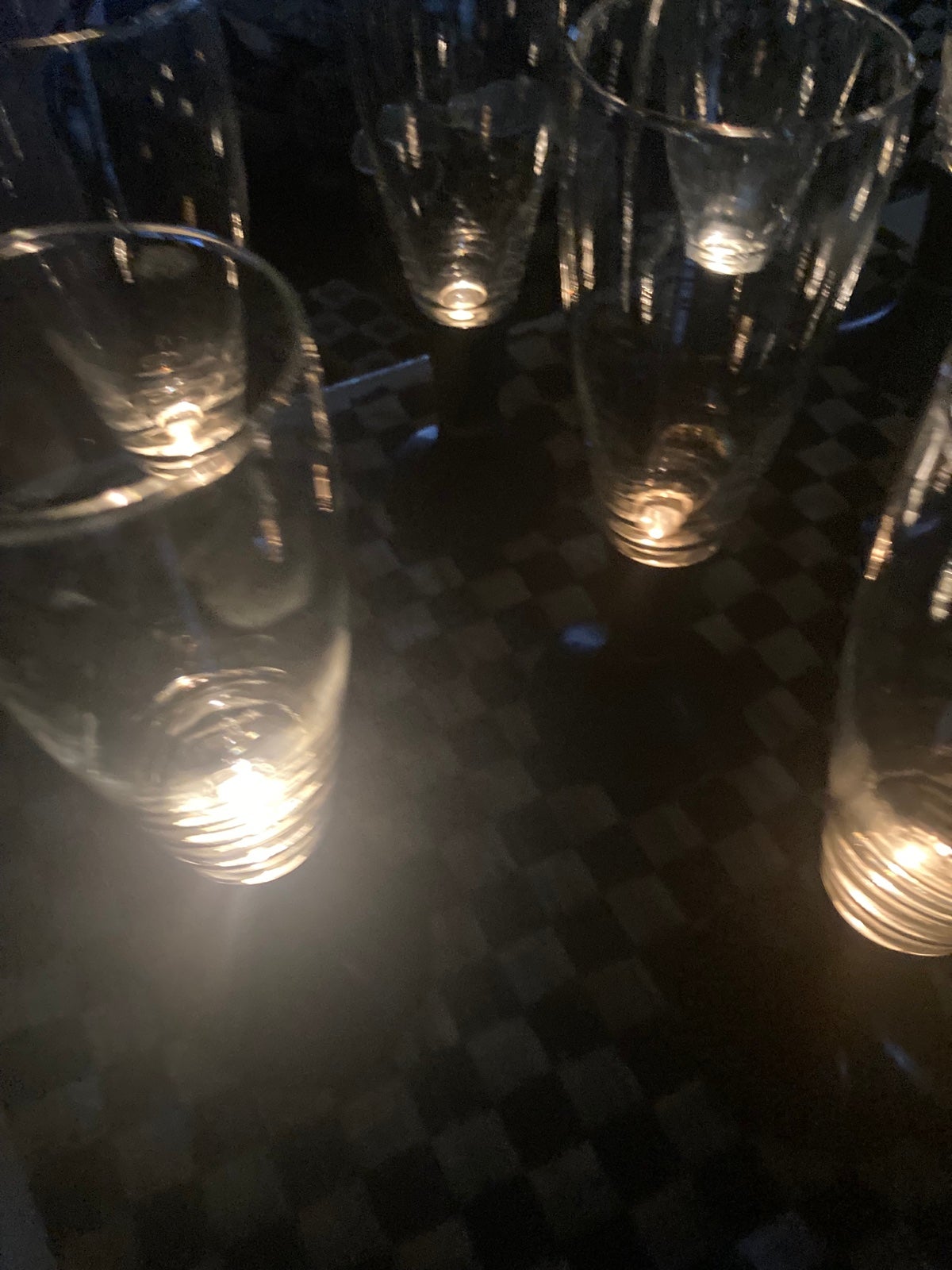 Vintage Champagne High Glasses Lighted with battery