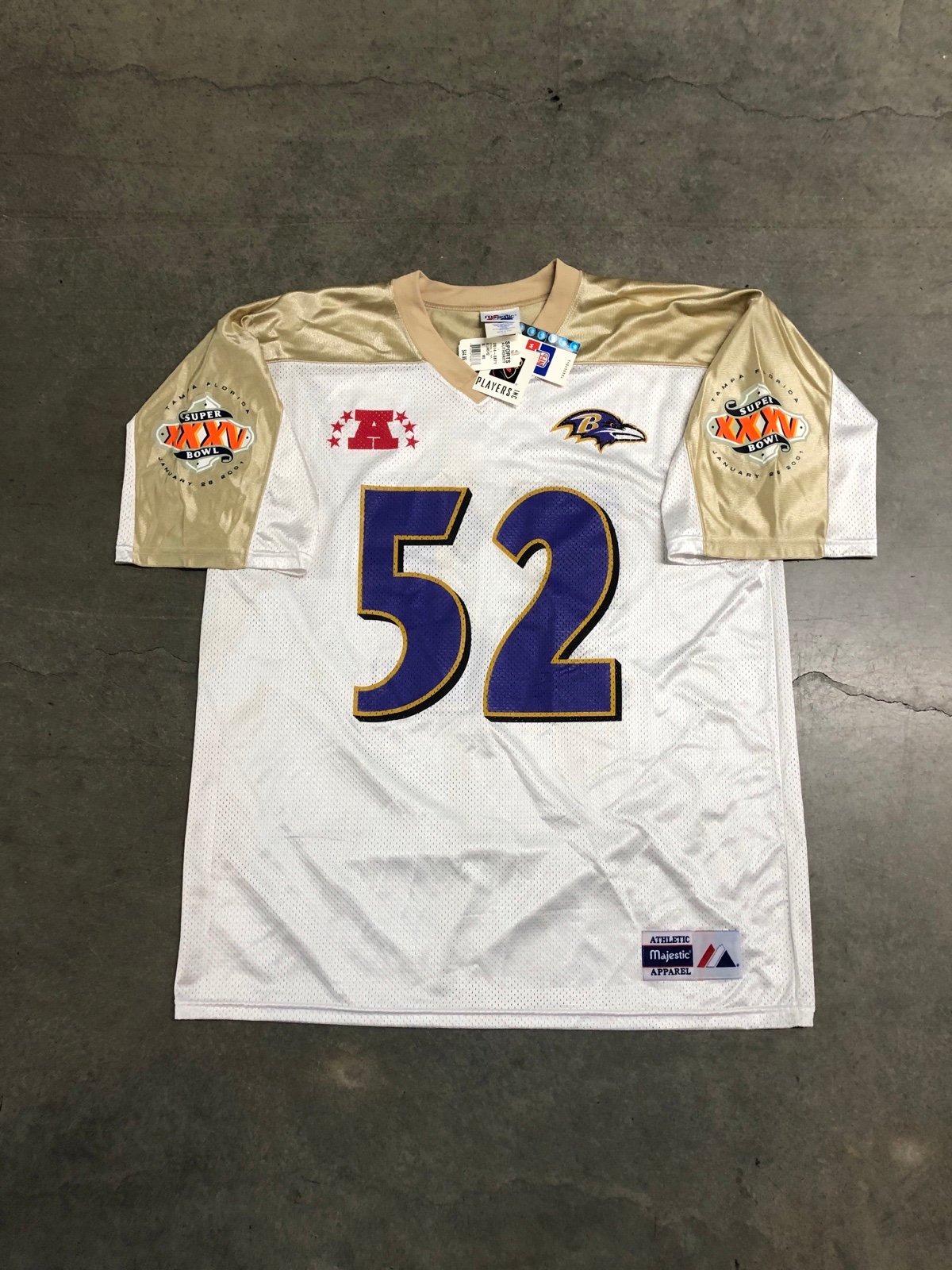 Vintage Y2K Baltimore Ravens Ray Lewis Super Bowl Majestic Jersey XL New W Tags