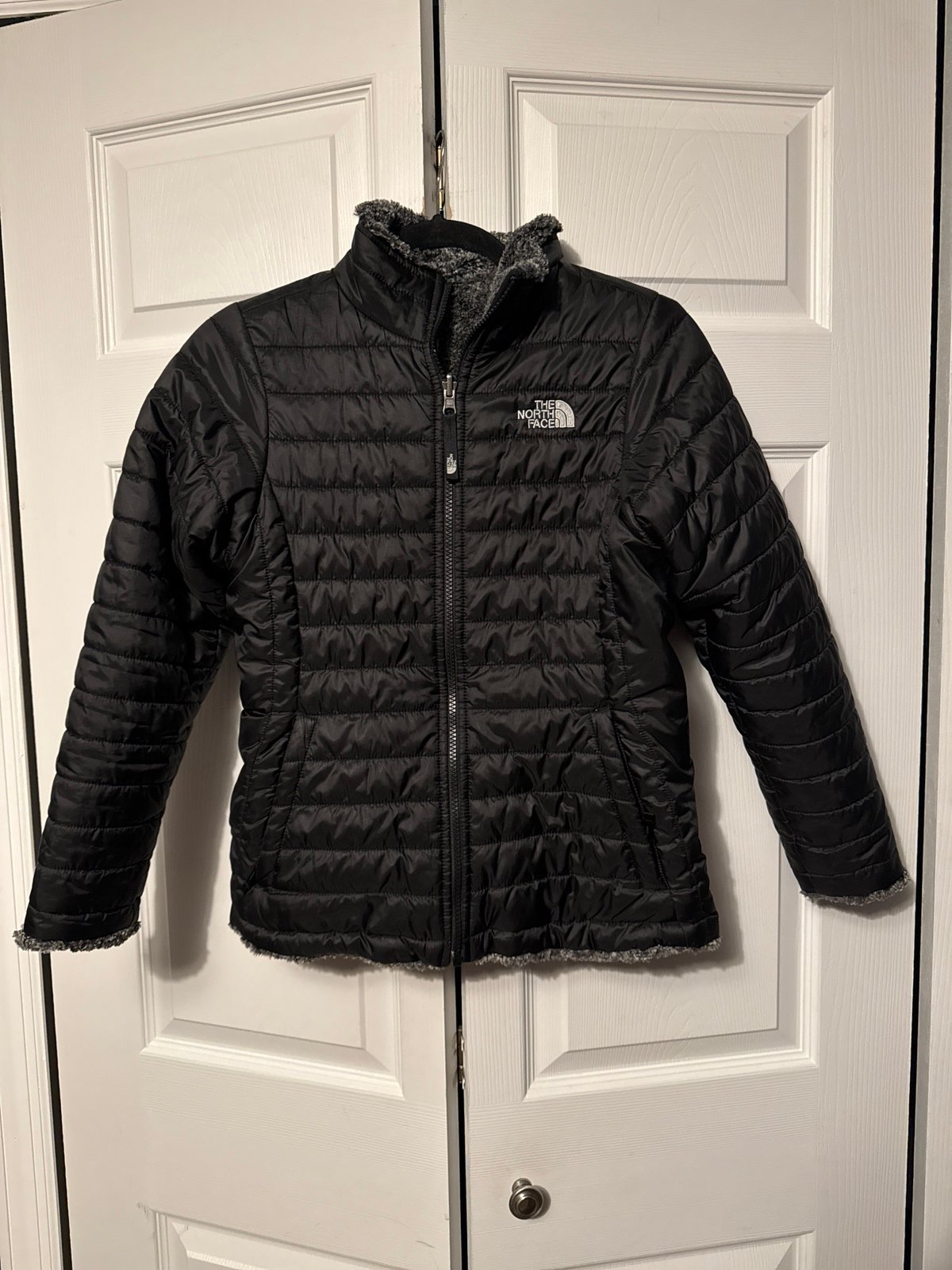 The North Face Reversible Black Gray Jacket L
