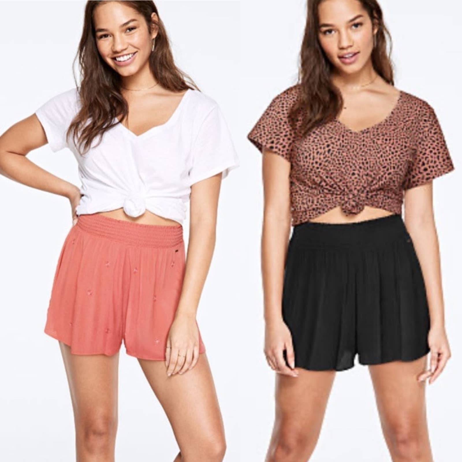 PINK Victoria's Secret High Waisted Smocked Shorts NWT - BUNDLE OF 2