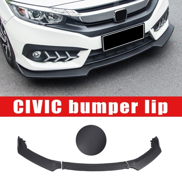 BRAND NEW 3PCS 2016-2020 Honda Civic 2DR & 4DR Front Bumper Lip Black