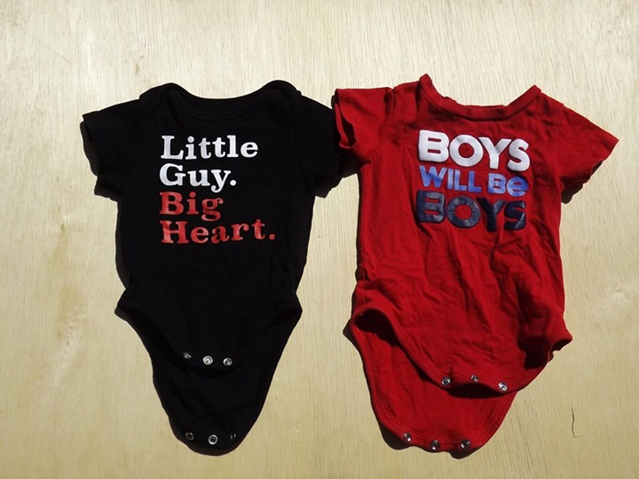 Baby Boy Size 0-3 Months One Pieces Set Red Black Boys Will Be Boys